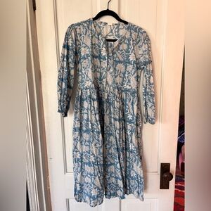 Floral Blue and White Women's Dress